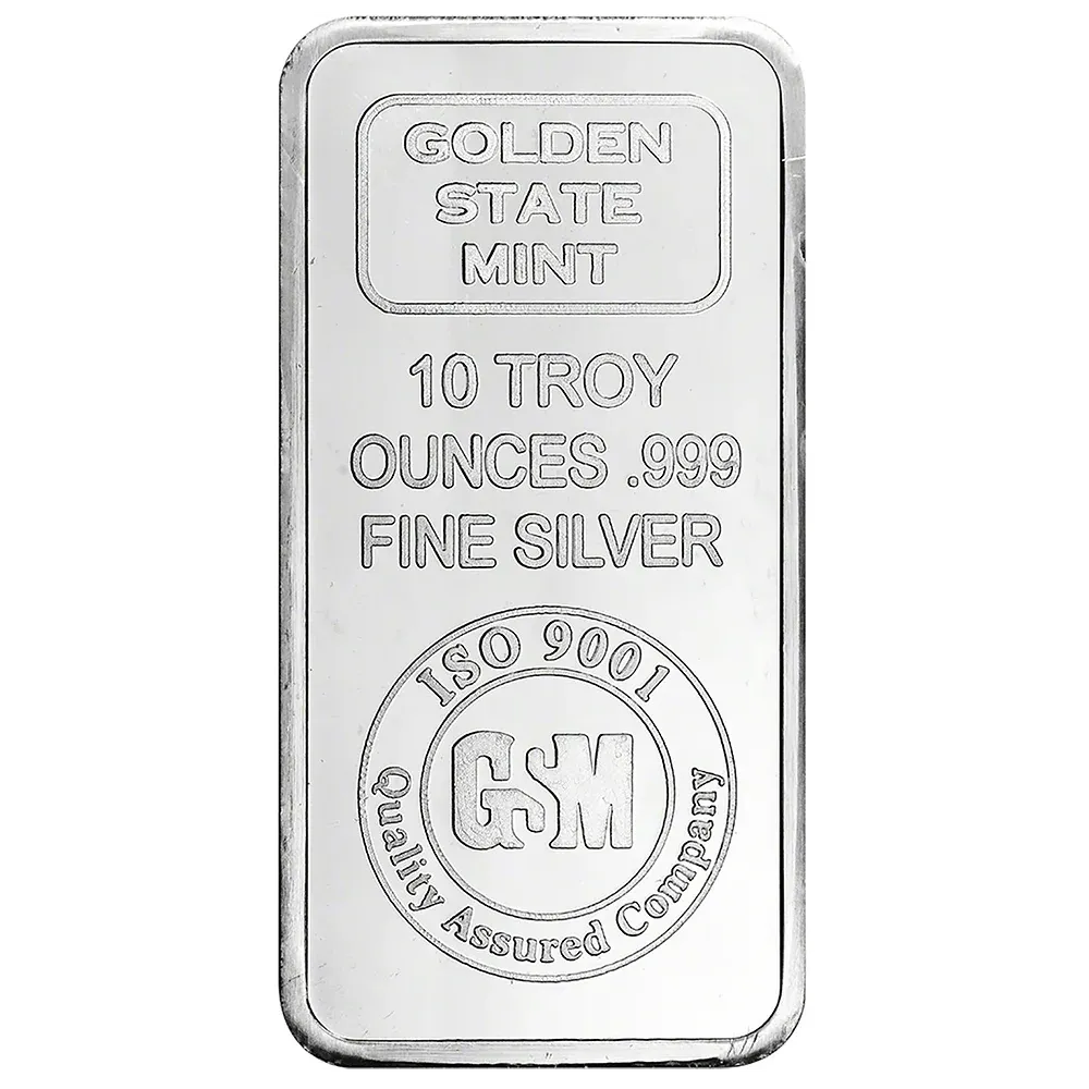 10oz Golden State Mint Silver Bar