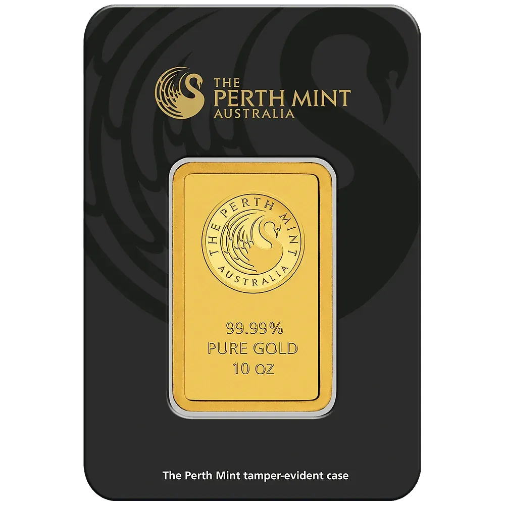 10oz Perth Mint Gold Minted Bar (CertiCard)