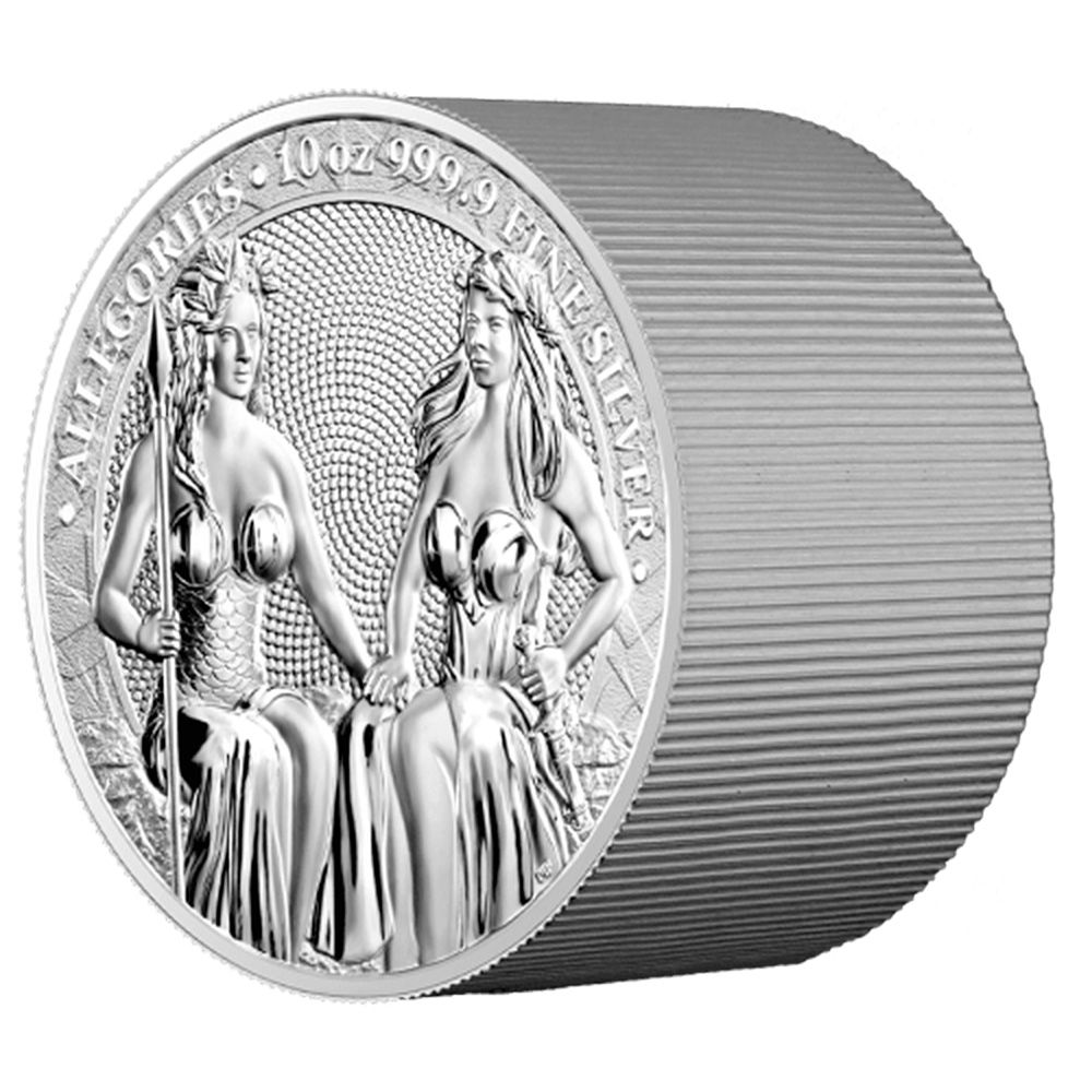 2021 50-Mark 10 oz Allegories .9999 Fine Silver Round - Germania Mint