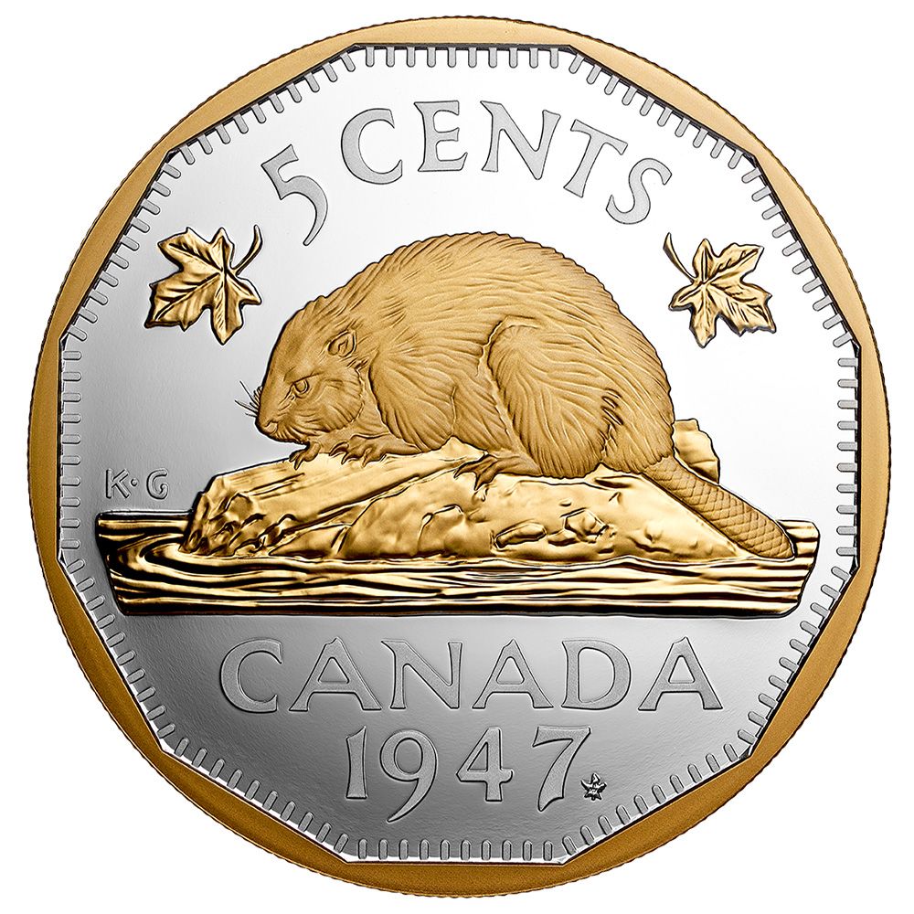2023 Canada 2 oz Silver 5-Cents 1947 Maple Leaf Mark - Royal Canadian Mint