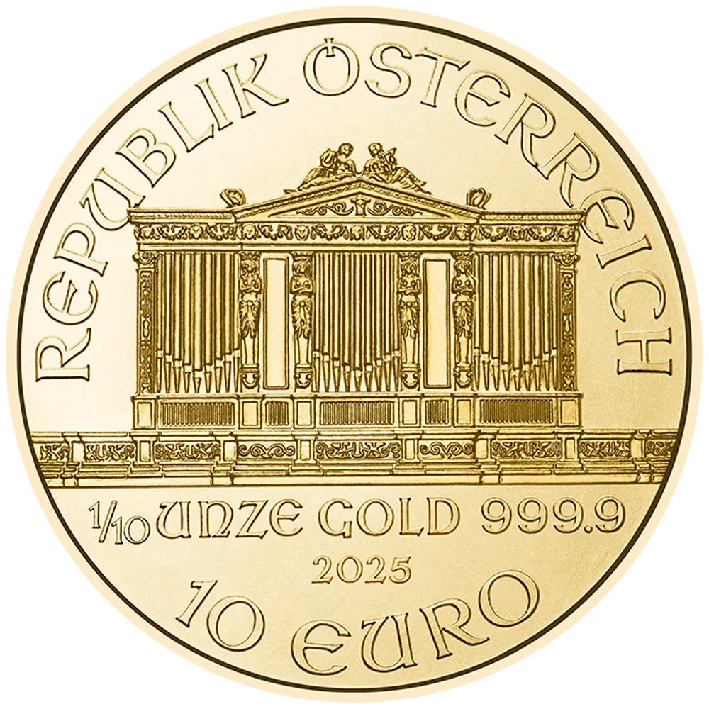 1/10oz Gold Austrian Vienna Philharmonic Coin (2025)