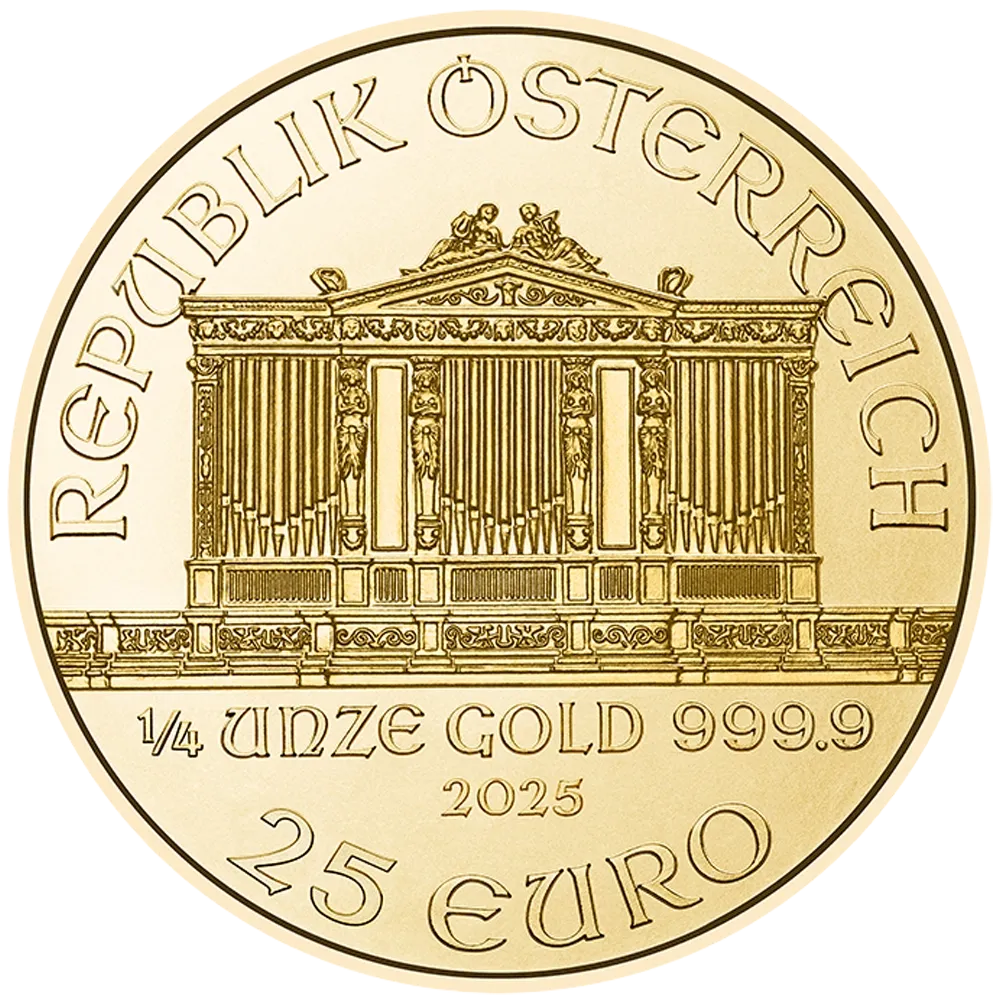 1/4oz Gold Austrian Vienna Philharmonic Coin (2025)