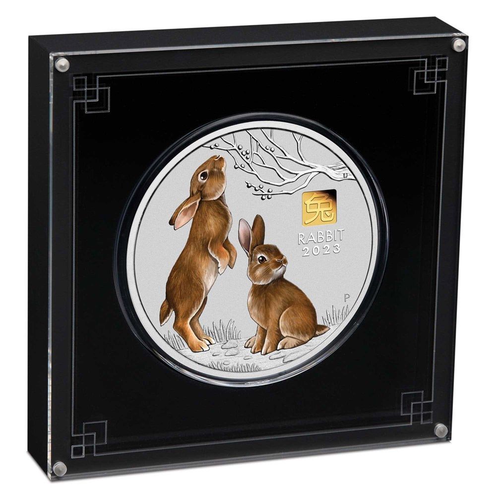 2023 1kg Silver Year of the Rabbit with Gold Privy Mark-4