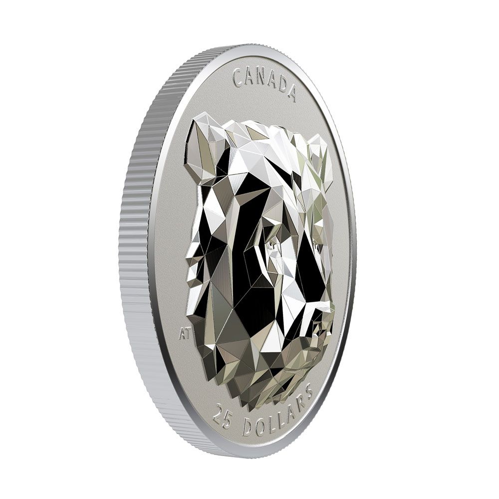 2020 $25 1oz HR .9999 Silver Coin - Multifaceted Grizzly Bear