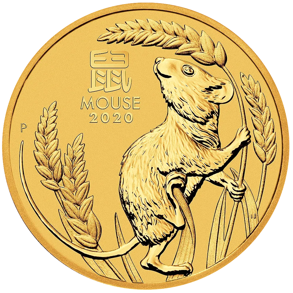 1oz Perth Mint Gold Lunar 2020 Year of the Mouse Coin
