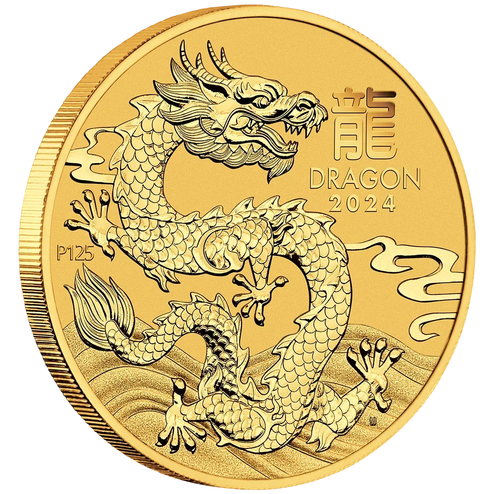 1oz Perth Mint Gold Lunar 2024 Year of the Dragon Coin