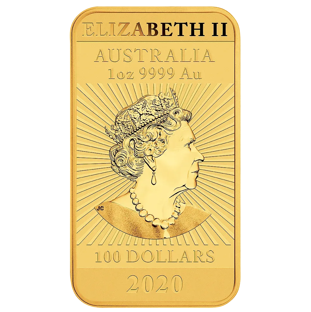 1oz Perth Mint Gold Rectangular Dragon Bullion Bar (2020)