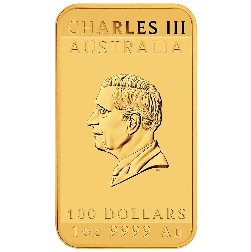 1oz Perth Mint Gold Rectangular Dragon Bullion Bar (2024)