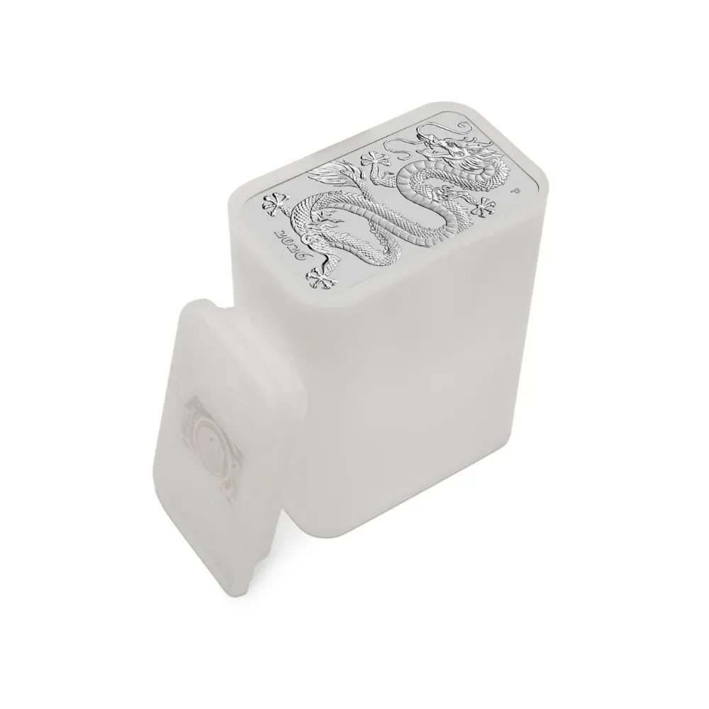 1oz Perth Mint Silver Rectangular Dragon Bullion Bar (2026)