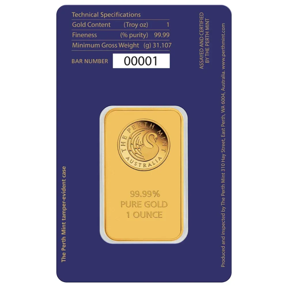 1oz Perth Mint Swan Gold Minted Bar