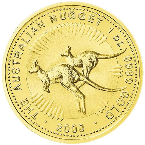 1oz Australian Kangaroo Nugget Gold Coin (2000)
