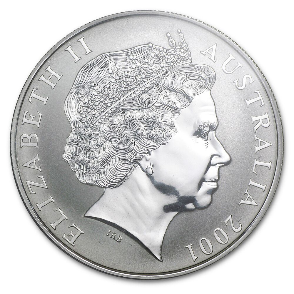 2001 1oz Silver Australian Kangaroo Coin in Card-1-3