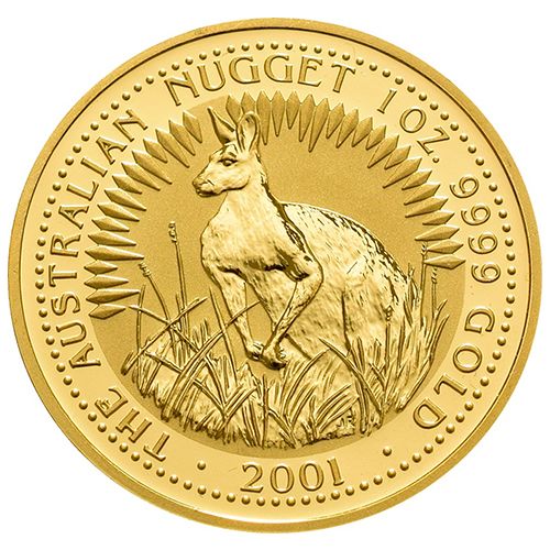 2001 1oz Australian Kangaroo Nugget Gold Coin