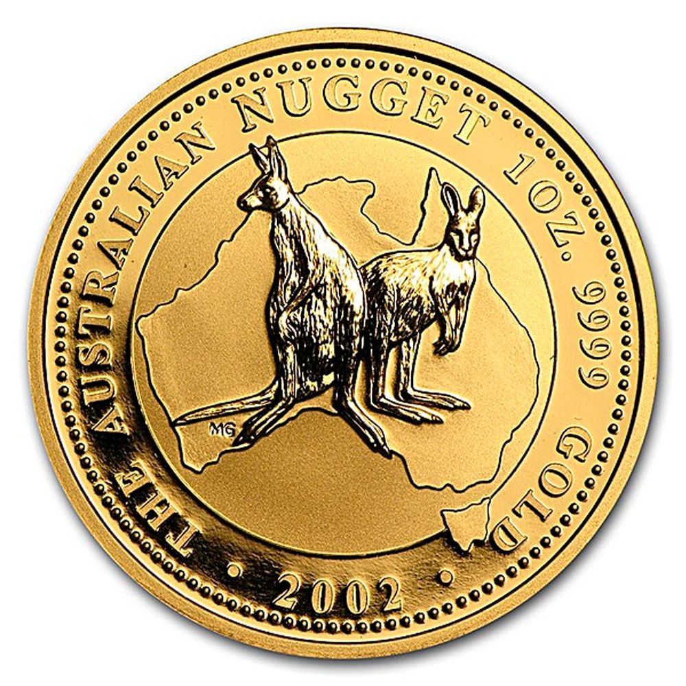 2002 1oz Australian Kangaroo Nugget Gold Coin