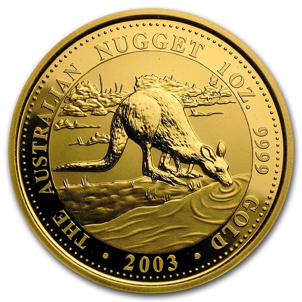 1oz Australian Kangaroo Nugget Gold Coin (2003)
