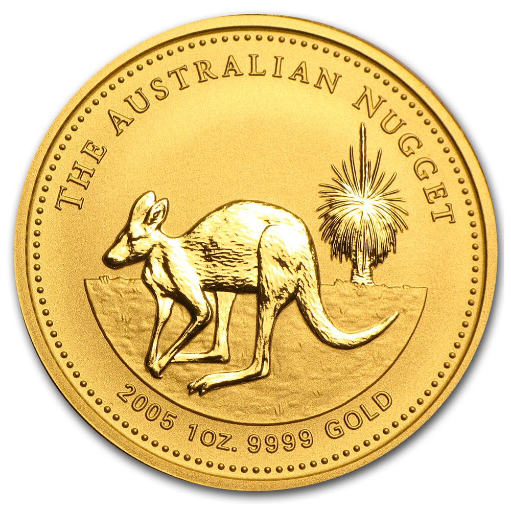 1oz Australian Kangaroo Nugget Gold Coin (2005)