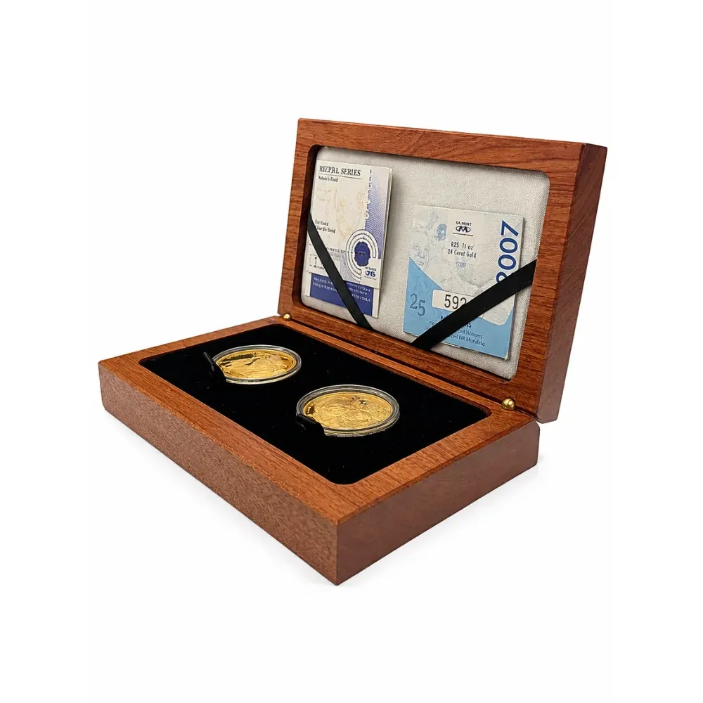 2007 South Africa 1 oz Gold Protea Series - Gandhi & Mandela 2 Coin Set