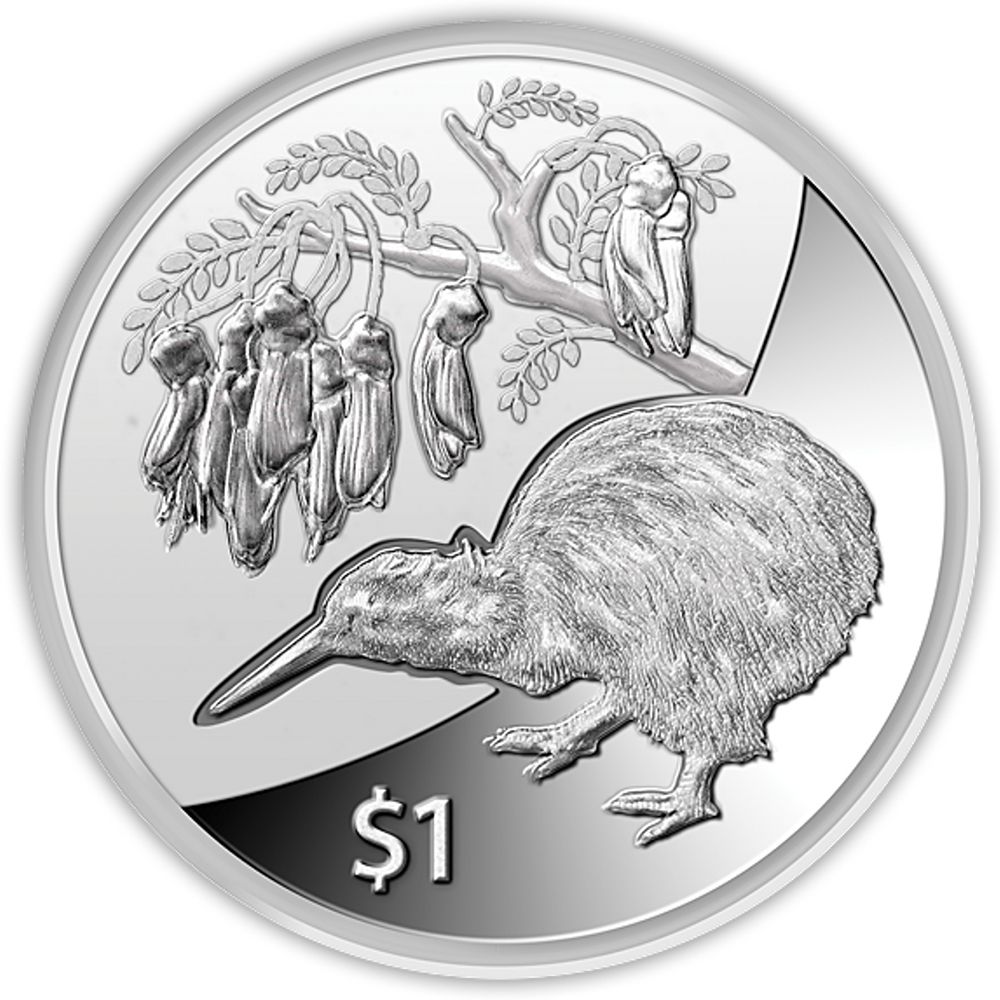 2012 1oz Silver Kiwi Treasures Proof Coin