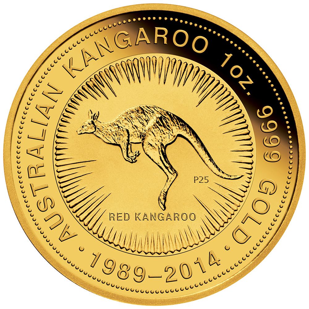 2014 1oz Australian Nugget Kangaroo 25th Anniversary Gold Coin