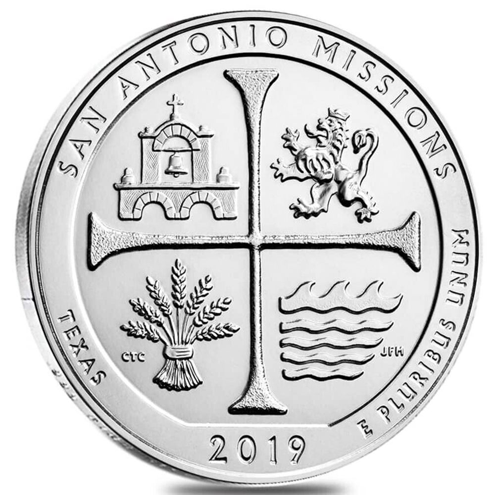 2019 5oz Silver San Antonio Missions National Hist. Park, TX Pre-Owned