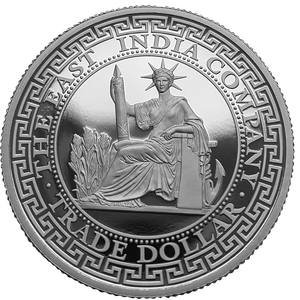 2020 Nuie French Trade Dollar 1 oz .999 Silver Proof Coin - East India Company
