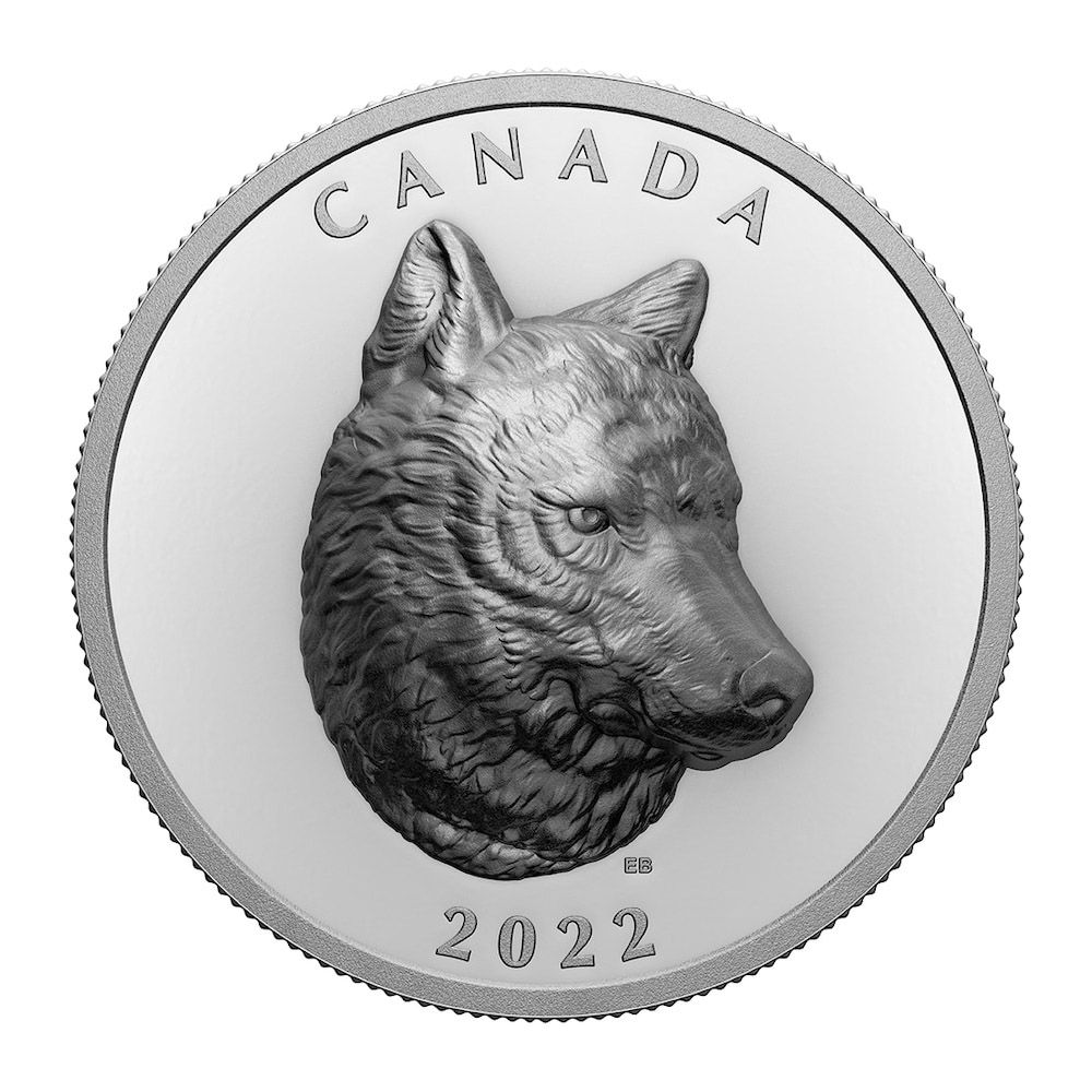 2022 $25 1oz Extraordinary HR .9999 Silver Coin - Timber Wolf-1
