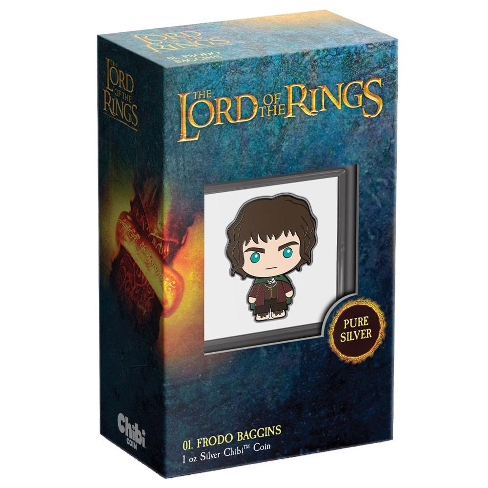 2021 Niue New Zealand Lord Rings - Frodo Baggins Chibi 1oz Silver Proof Coin