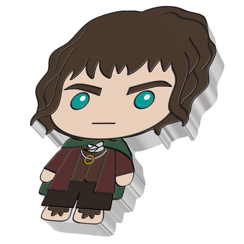2021 Niue New Zealand Lord Rings - Frodo Baggins Chibi 1oz Silver Proof Coin