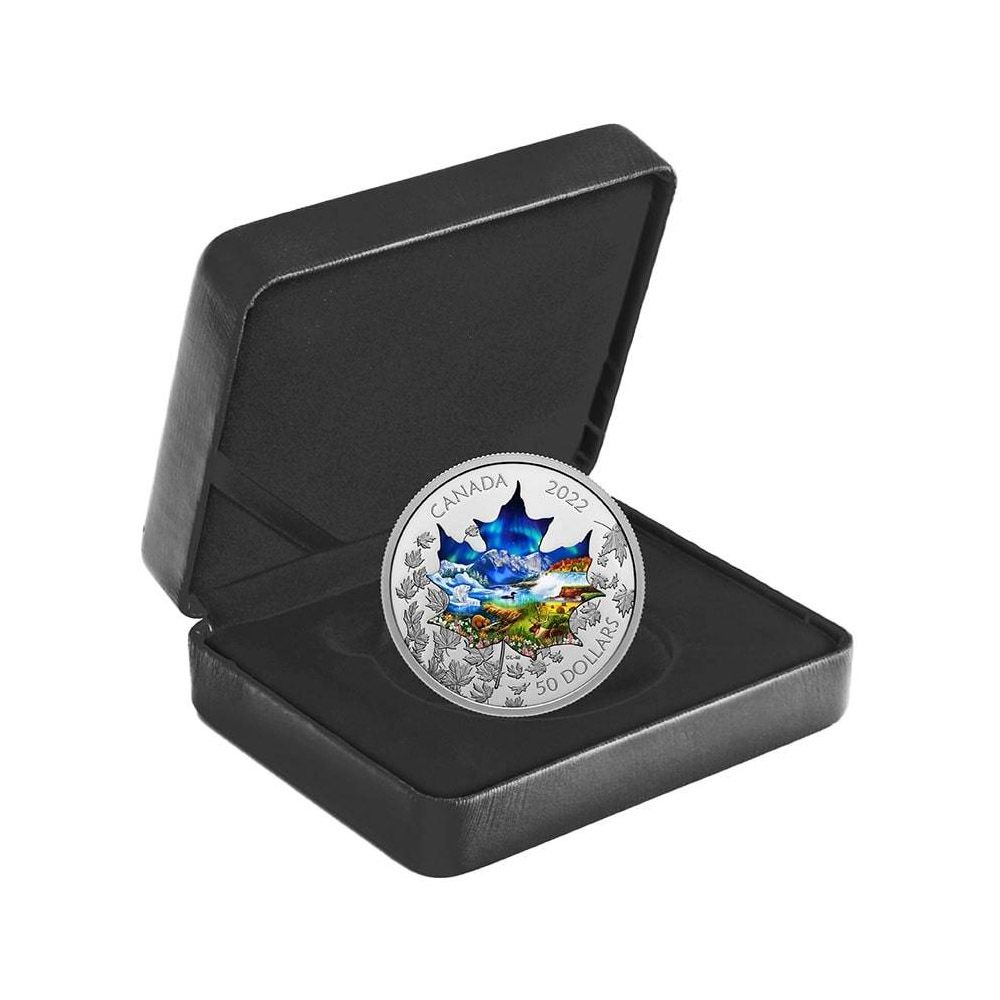 2022 Canada 3 oz Pure Silver $50 Canadian Collage Colorized Proof Coin - RCM
