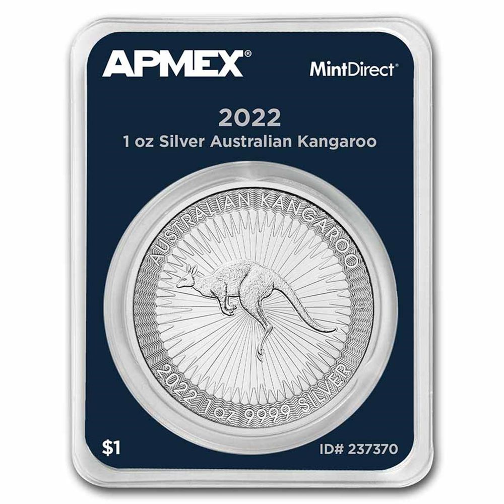 2022 Australia 1 oz Silver Kangaroo 2022 Mint Direct PCGS - Perth Mint
