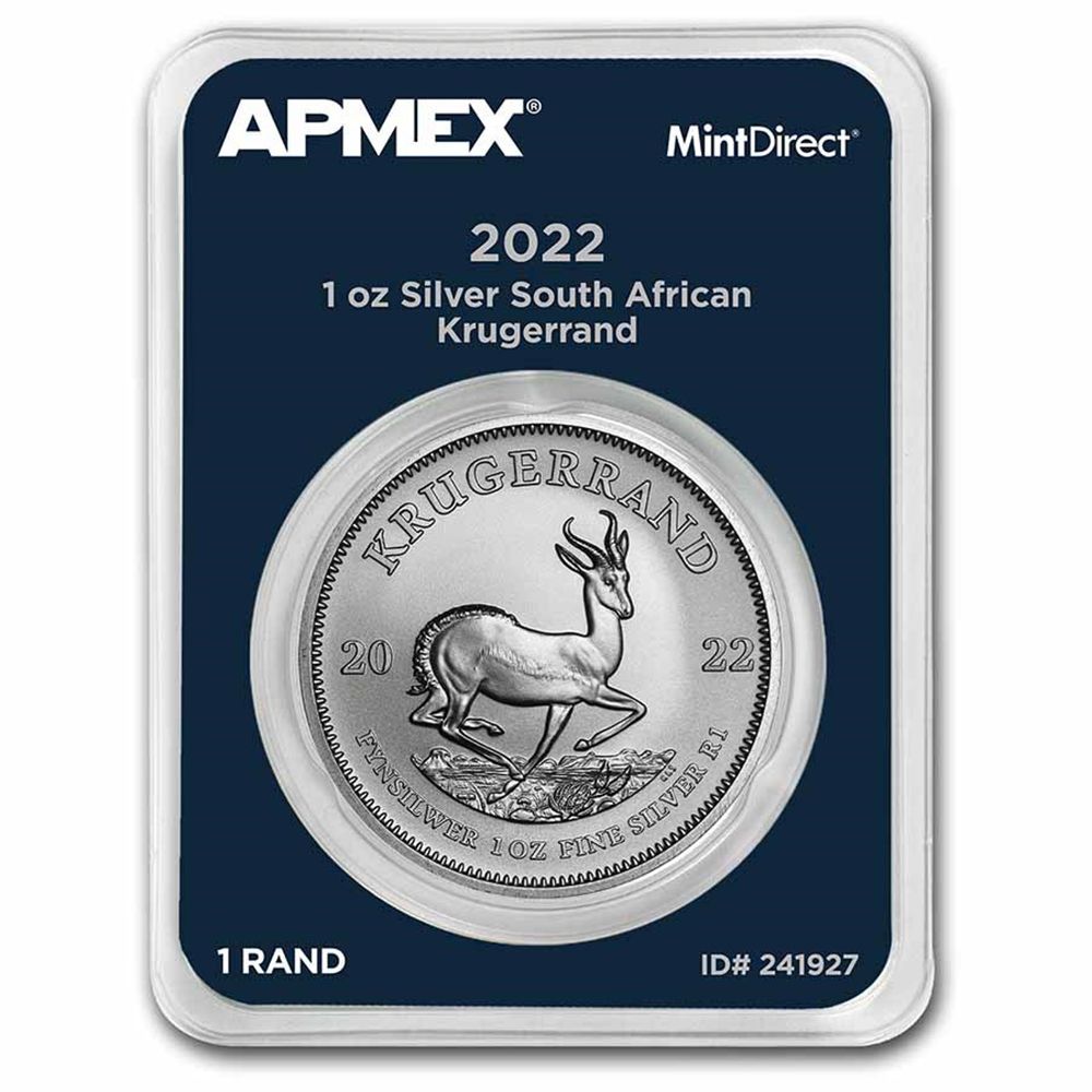 2022 South Africa 1 oz Silver Krugerrand (MintDirect® Single + PCGS)