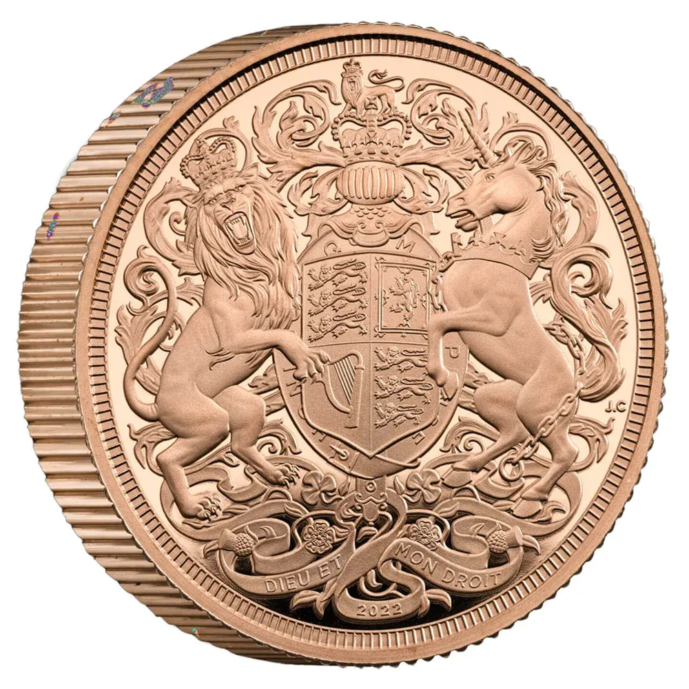 2022 Great Britain King Charles III Piedfort Gold Proof Memorial Sovereign Coin - Royal Mint UK