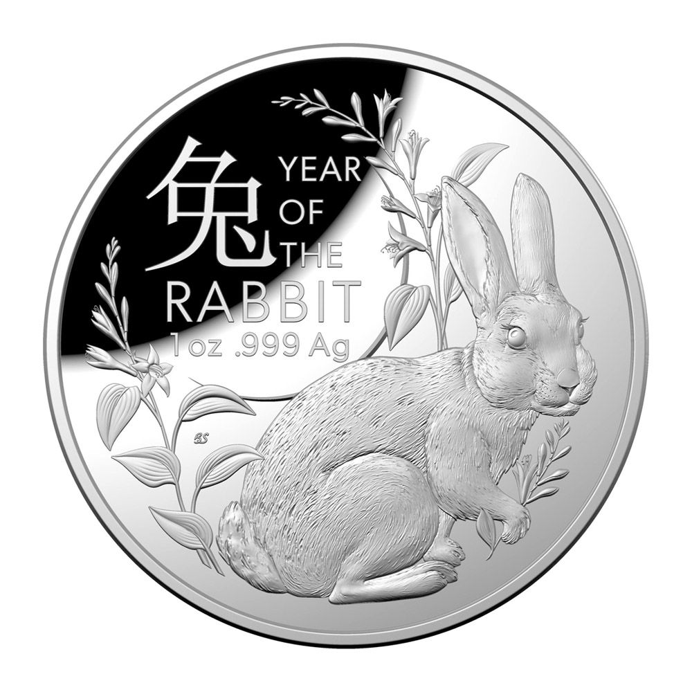 2023 1oz $5 Proof Silver Domed Coin - Year of the Rabbit-1
