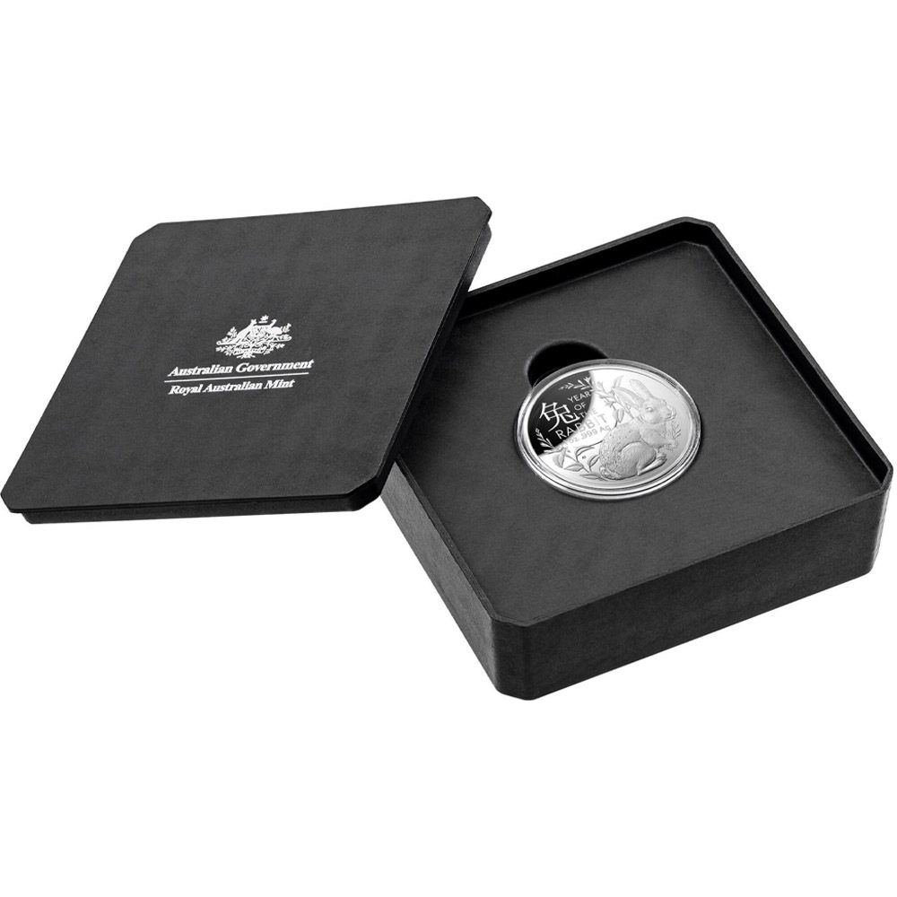 2023 1oz $5 Proof Silver Domed Coin - Year of the Rabbit-4