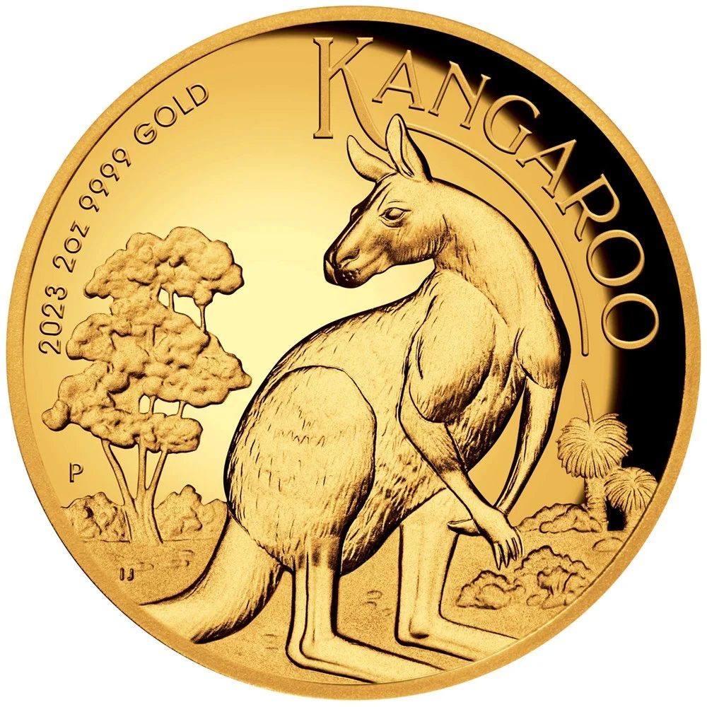 2023 Australia 2 oz Gold $200 Kangaroo Proof High Relief Coin - Perth Mint
