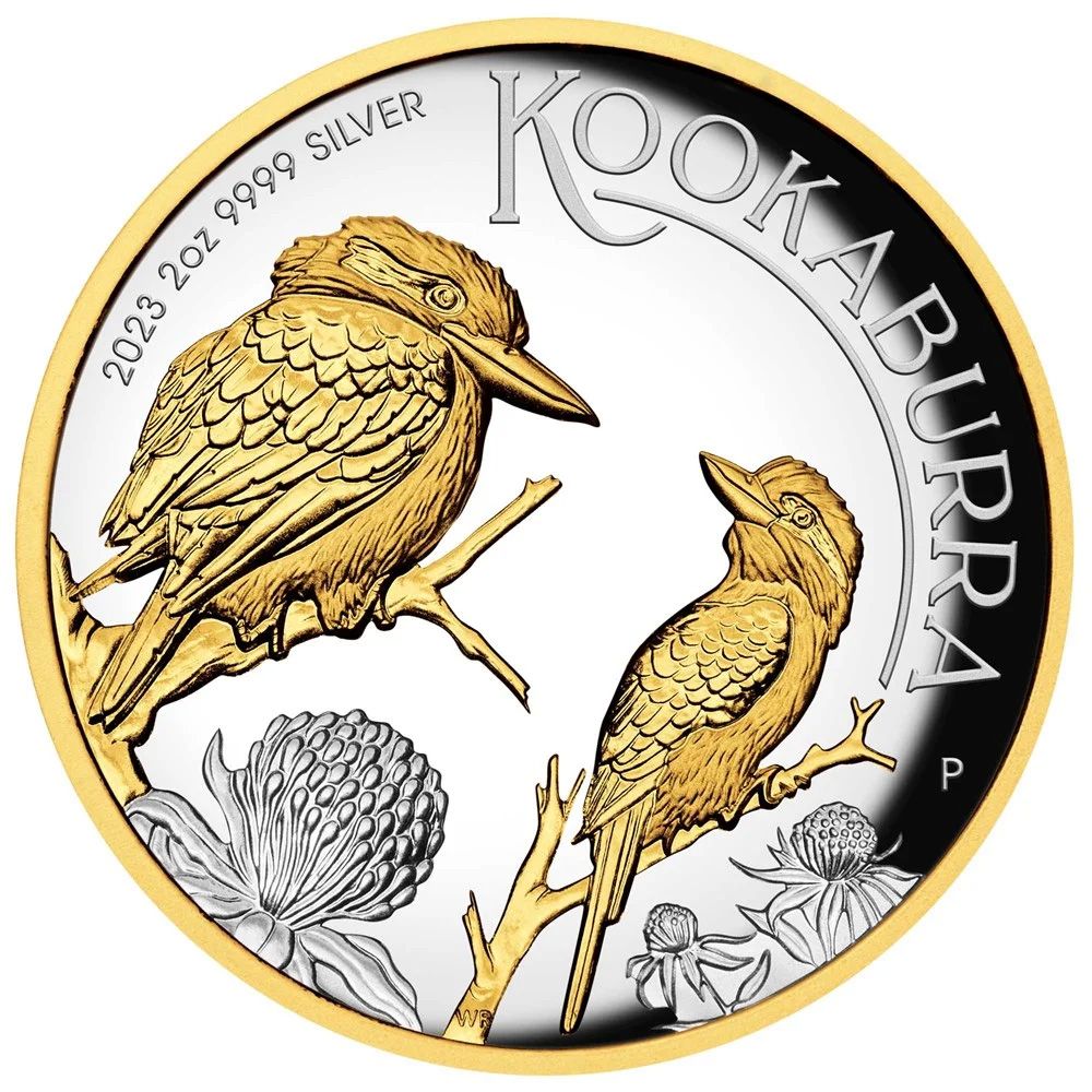 2023 2oz Silver Kookaburra High Relief Gilded Coin-2