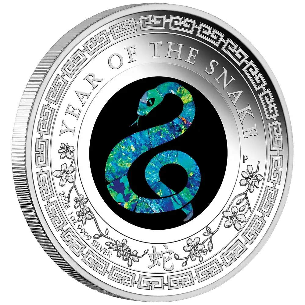 2025 1 oz Silver Australian Opal Lunar Series Year of the