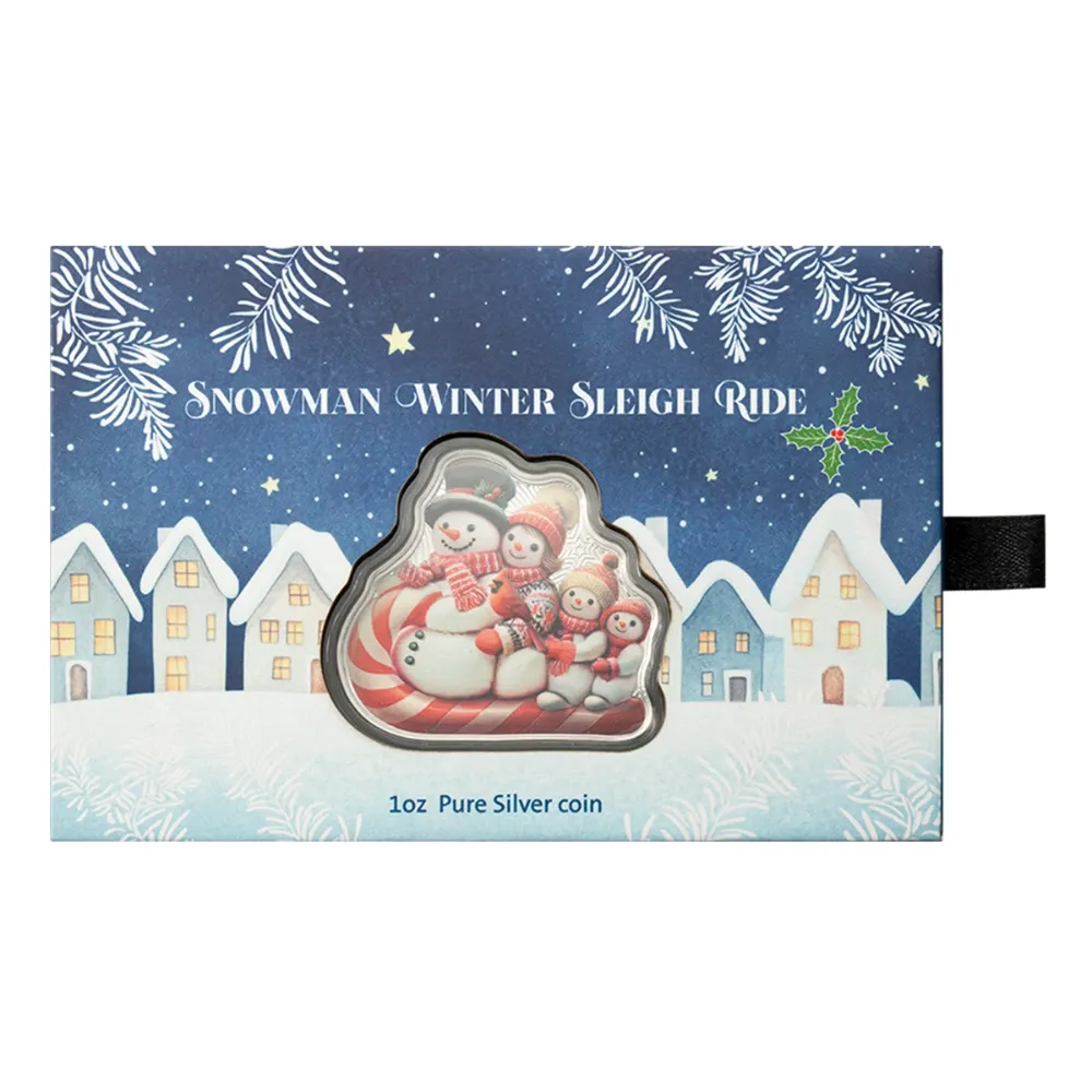 2025 1 oz Silver Snowman Winter Sleigh Ride Proof Coin