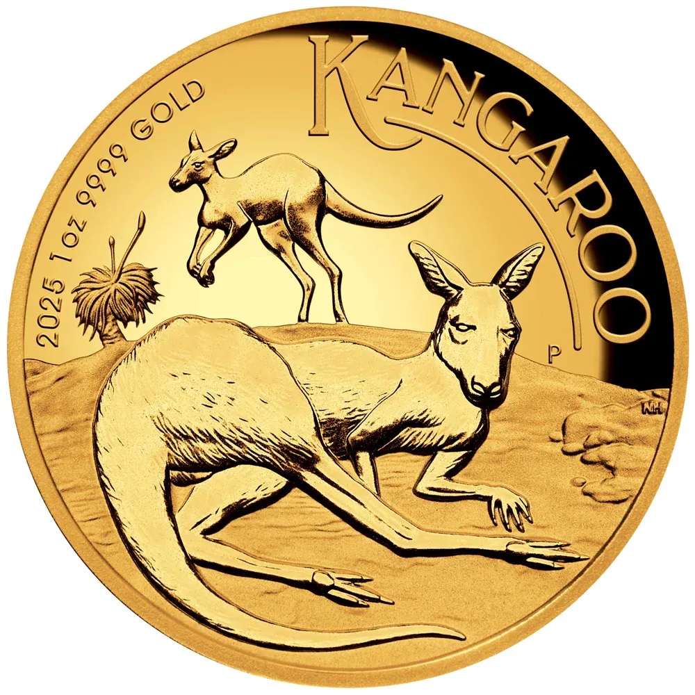 2025 Australia 1 oz Gold $100 Kangaroo Proof High Relief Coin - Perth Mint