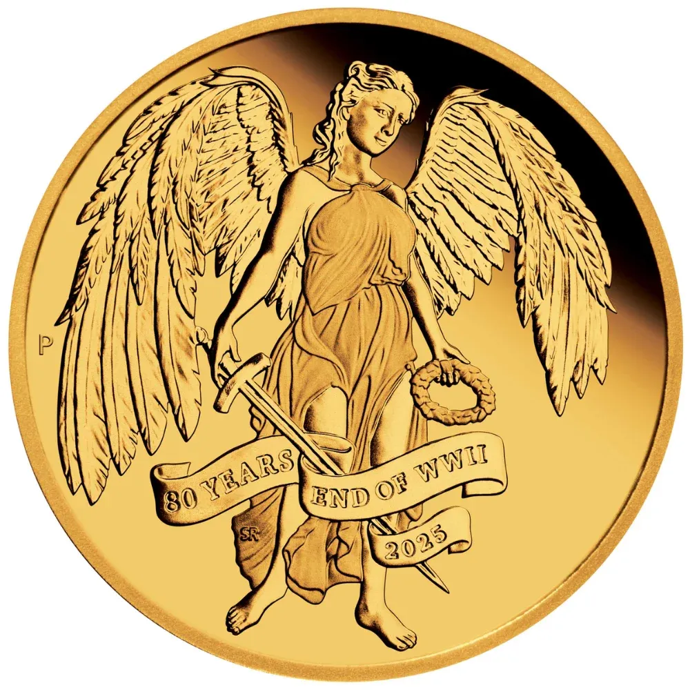 2025 Australia 1 oz Gold 80th Anniversary End of WWII - Winged Victory Proof Coin