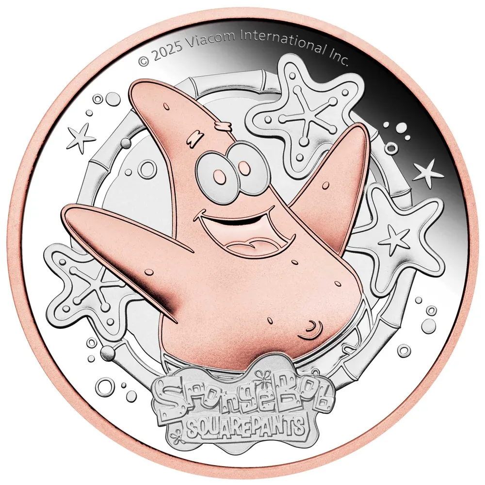 2025 Australia 2 oz Silver SpongeBob SquarePants - Patrick Star Proof Coin