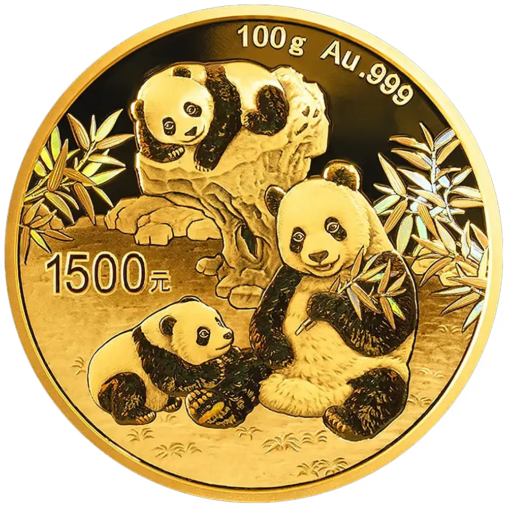 2025 China 1500 Yuan 100 g .999 Gold Panda Proof Coin