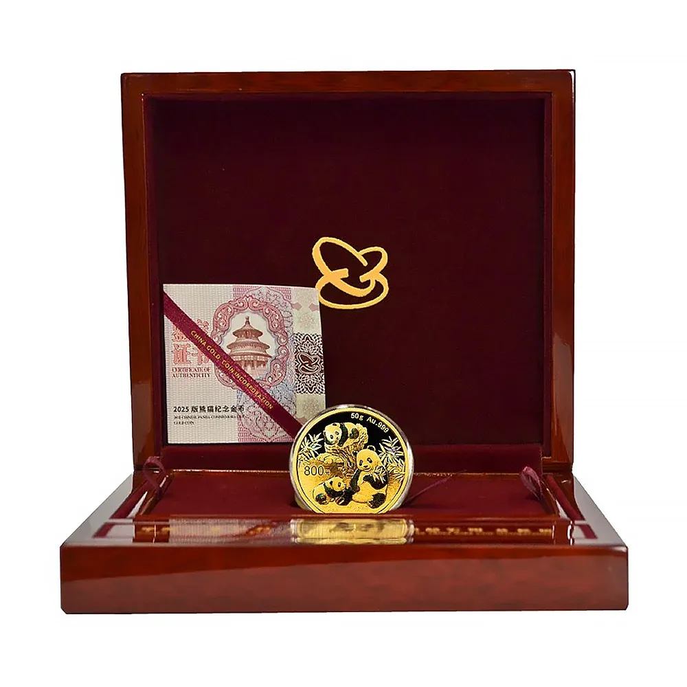 2025 China 1500 Yuan 100 g .999 Gold Panda Proof Coin