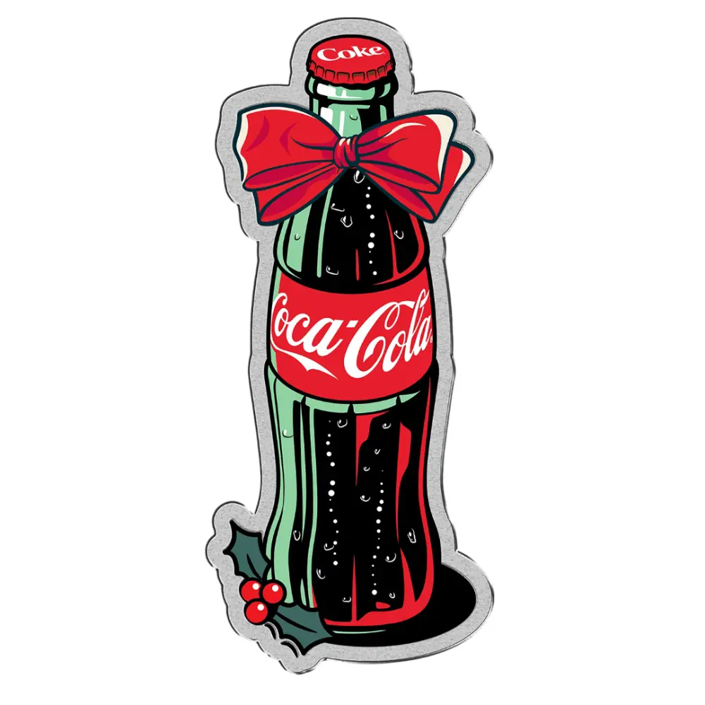 2025 Niue 1 oz Silver Coca Cola Holiday Bottle Coin - PAMP