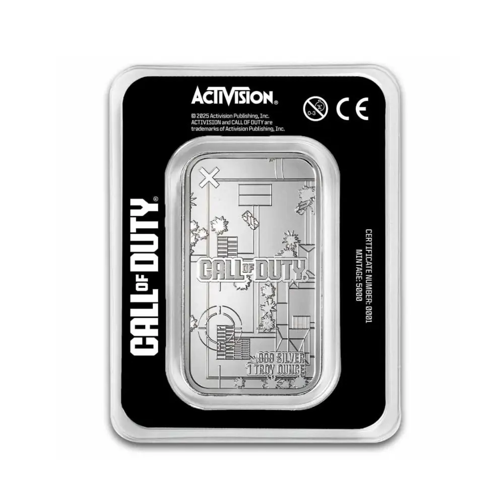 2025 PAMP 1 oz Silver Call of Duty Gingerbread Ghost Proof Like Bar in TEP