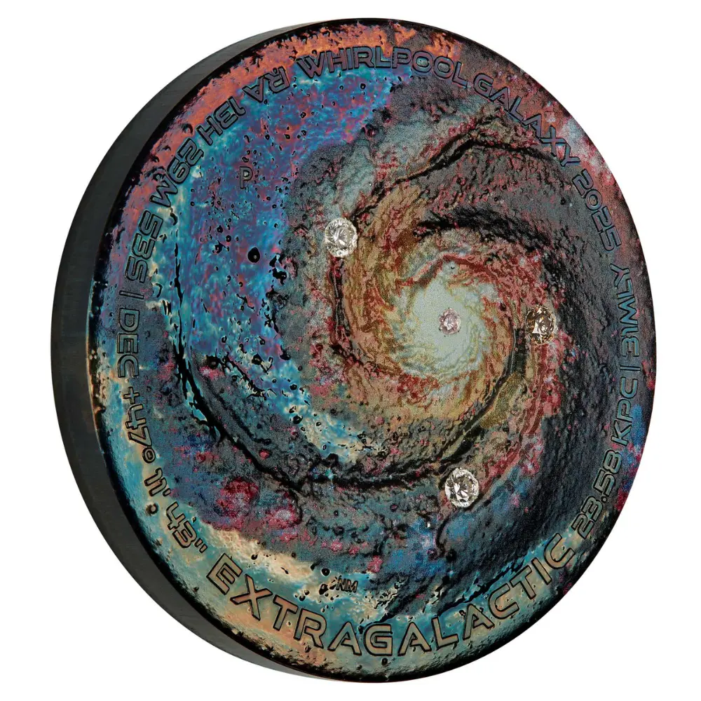 2025 Perth Mint 5 oz Silver Australian Extragalactic Patinaed Coloured Coin with Diamonds