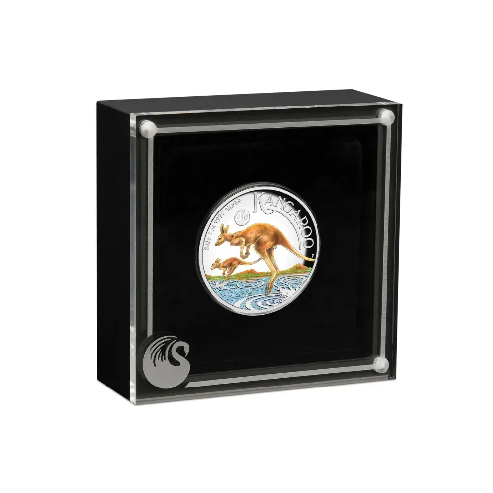 2026 Australia 1 oz Silver Kangaroo High Relief Coloured Proof Coin