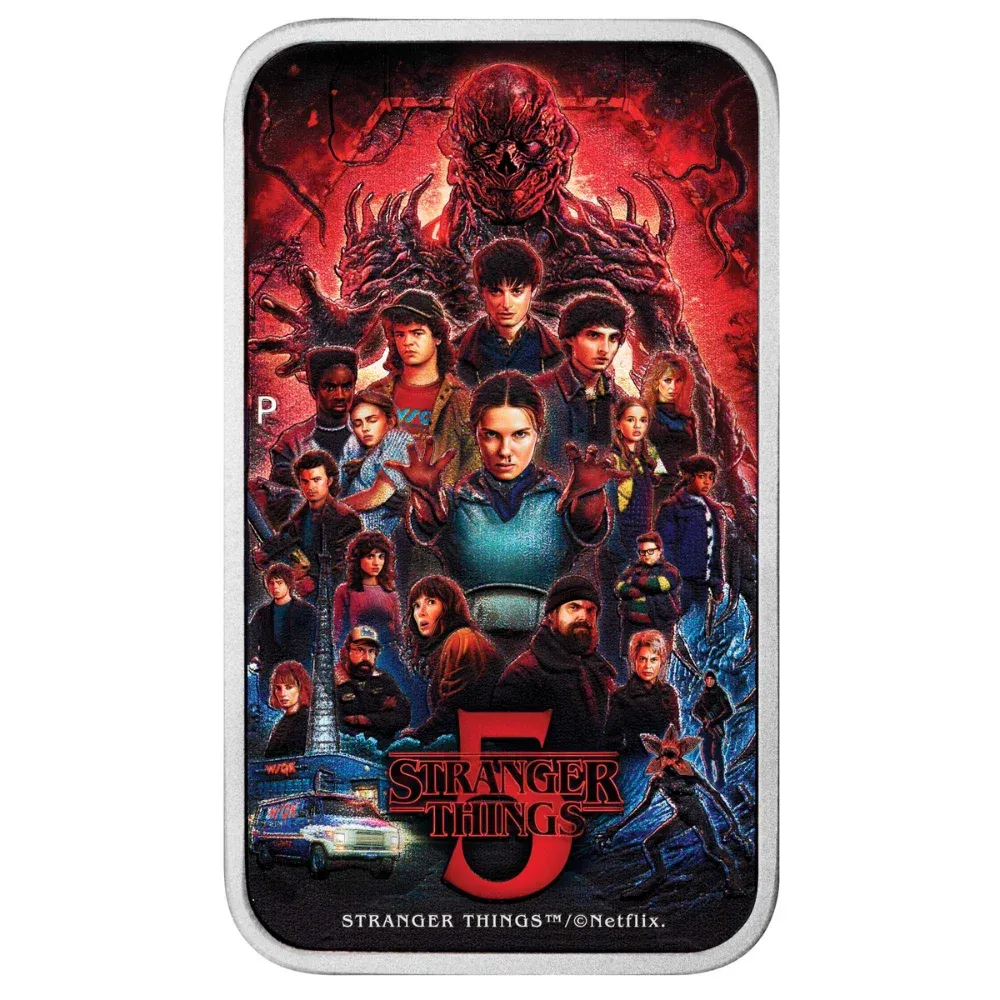 2026 Australia 1 oz Silver Stranger Things - Season 5 Coloured Rectangular Coin