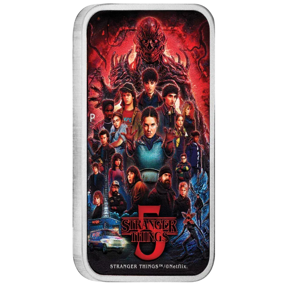 2026 Australia 1 oz Silver Stranger Things - Season 5 Coloured Rectangular Coin
