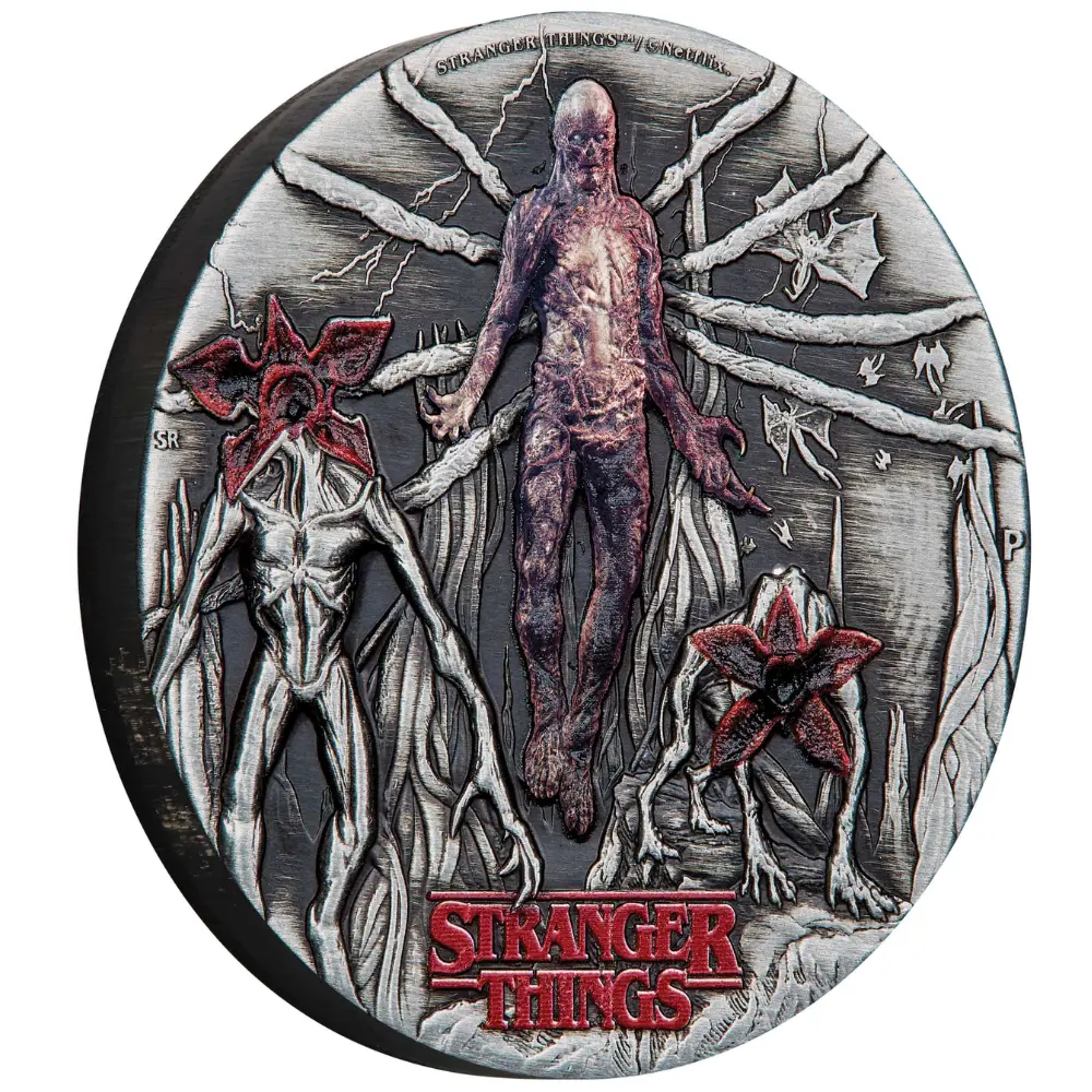2026 Australia 2 oz Silver The Stranger Things Villains Antiqued Coloured Coin